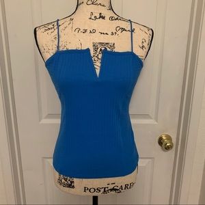 NWOT- SHEIN Spaghetti Strip blue Cami Top L 8/10